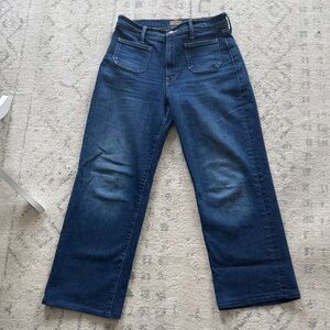 MOTHER These Boots Are Made For Walking: Dark Blue Flare Jeans